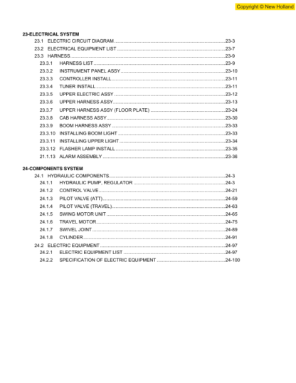 New Holland E215B Excavator Service Manual - Image 10