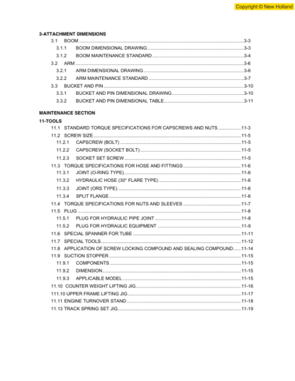New Holland E215B Excavator Service Manual - Image 7