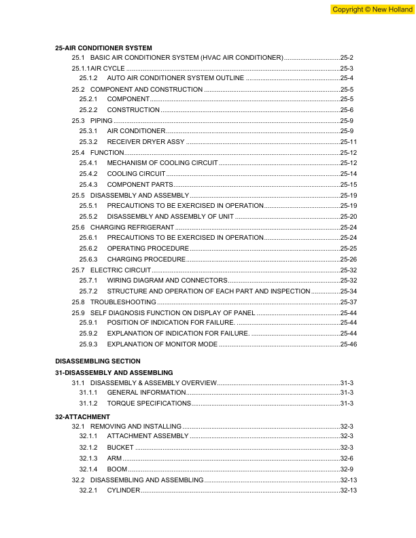 New Holland E215B Excavator Service Manual - Image 2
