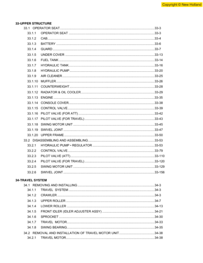 New Holland E215B Excavator Service Manual - Image 3