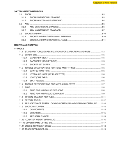 New Holland E265B Excavator Service Manual - Image 7