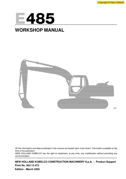 New Holland E485 Excavator Workshop Manual - Image 2