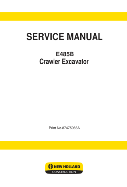 New Holland E485B Excavator Service Manual - Image 3