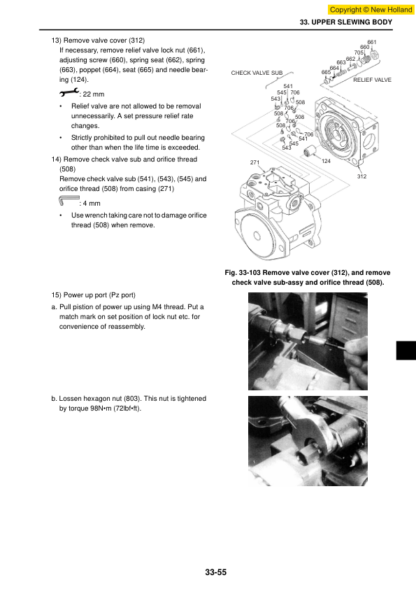 New Holland E70SR Excavator Workshop Manual - Image 12