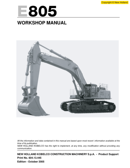 New Holland E805 Excavator Workshop Manual - Image 2