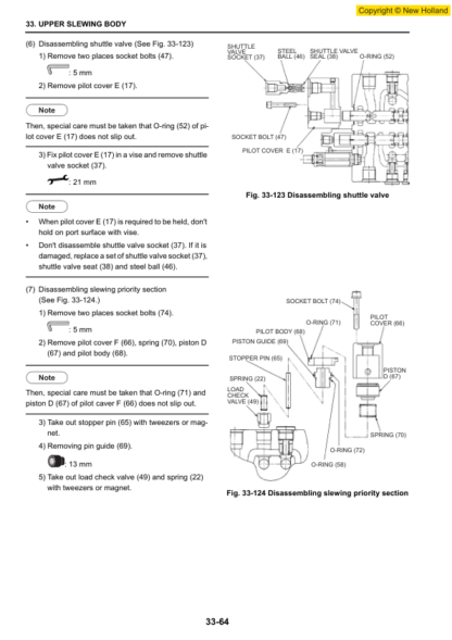 New Holland E80MSR Excavator Workshop Manual - Image 13