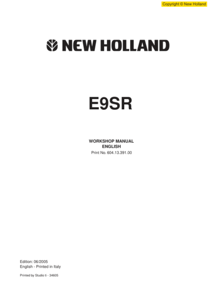 New Holland E9SR Excavator Workshop Manual - Image 2