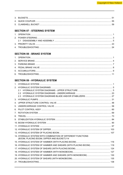 New Holland MH5.6 Excavator Repair Manual - Image 6