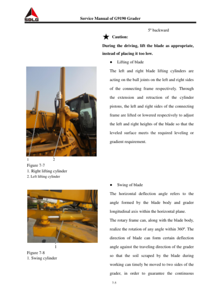 SDLG G9190 Grader Service Manual - Image 10