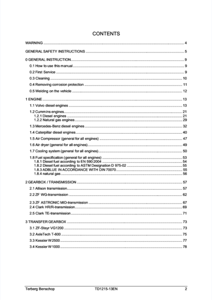 Terberg YT DT TT RT BC RR Trucks Maintenance Manual - Image 3