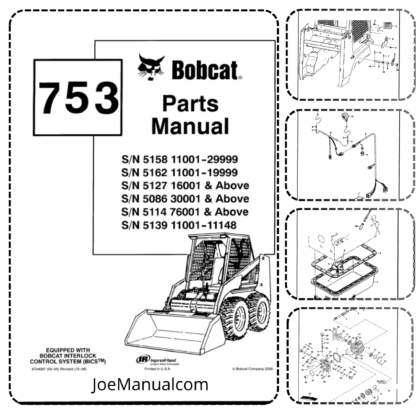 Bobcat 753 Skidsteer Parts Manual