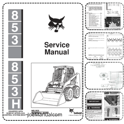 Bobcat 853 Skidsteer Service Manual