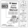 Bobcat 863 Skidsteer Parts Manual