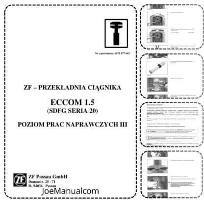 DEUTZ ECCOM 1.5 Instrukcja Napraw Przekładni