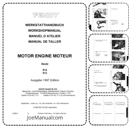 FENDT Deutz Engine 912 913 Workshop Manual