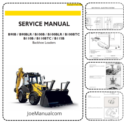 New Holland B90B B100B B110B B115B Backhoe Service Manual