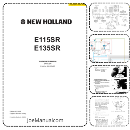 New Holland E115SR E135SR Excavator Workshop Manual