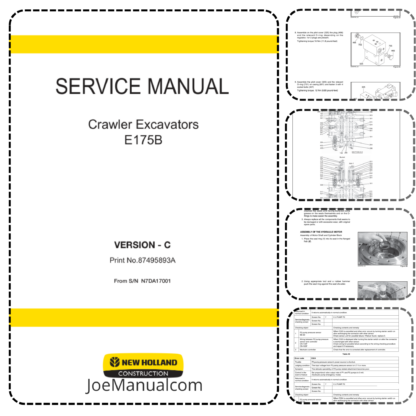 New Holland E175B Excavator Service Manual