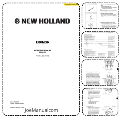 New Holland E80MSR Excavator Workshop Manual