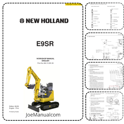 New Holland E9SR Excavator Workshop Manual