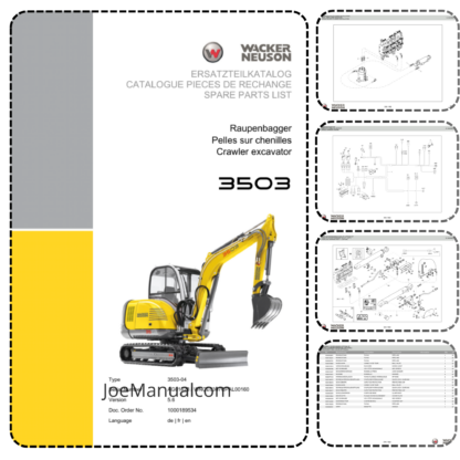 Wacker Neuson 3503 Excavator Parts Catalog