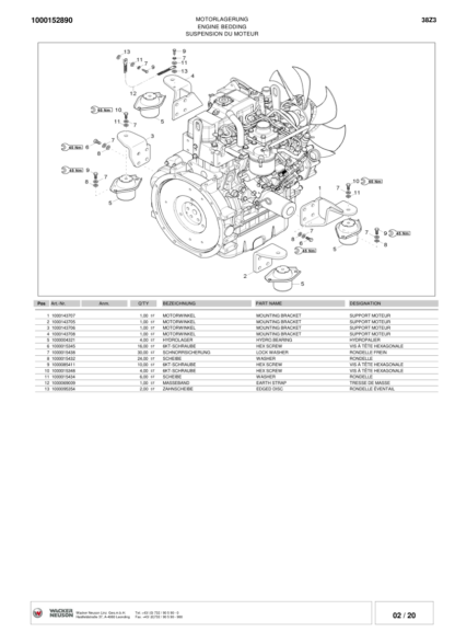 Wacker Neuson 38Z3 Excavator Parts Catalog - Image 2