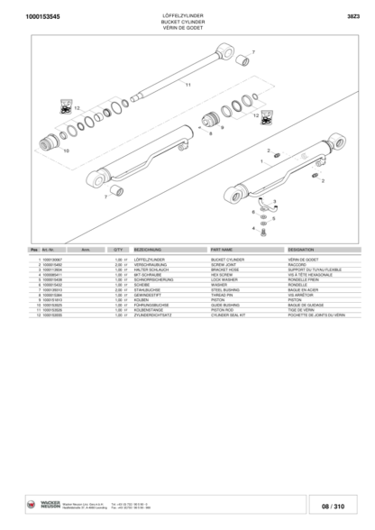 Wacker Neuson 38Z3 Excavator Parts Catalog - Image 9