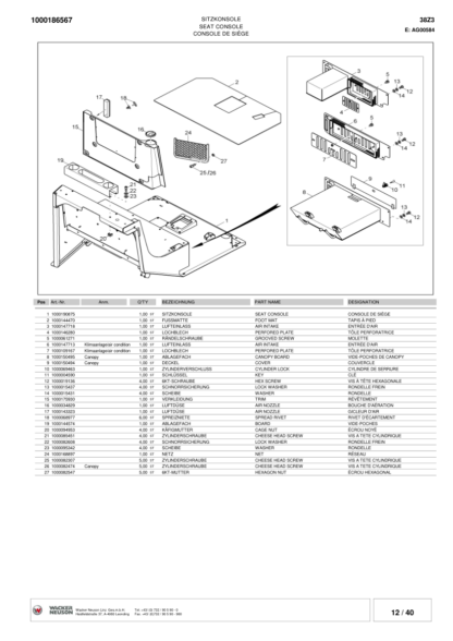 Wacker Neuson 38Z3 Excavator Parts Catalog - Image 5