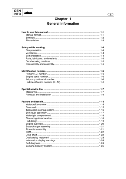 Yamaha WaveRunner FZR, FZS Service Manual - Image 4