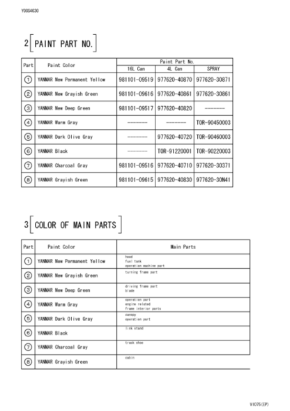 Yanmar VIO 75 Excavator Parts Catalog - Image 13