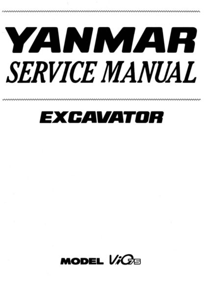 Yanmar VIO 75 Excavator Service Manual - Image 16