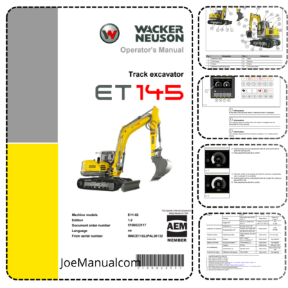 Wacker Neuson ET145 Excavator Operators Manual