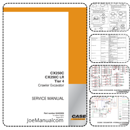CASE 250C Excavator Service Manual Service Manual