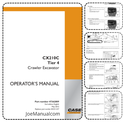 CASE CX210C Excavator Operator's Manual