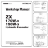 HITACHI ZX170W-3 190W-3 Excavator Workshop Manual