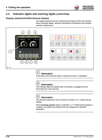 Wacker Neuson ET145 Excavator Operators Manual - Image 6