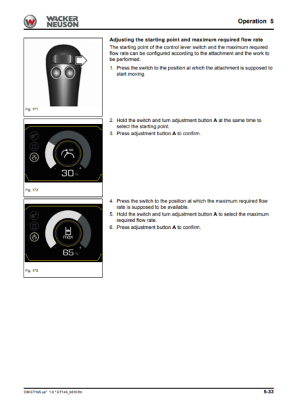 Wacker Neuson ET145 Excavator Operators Manual - Image 7