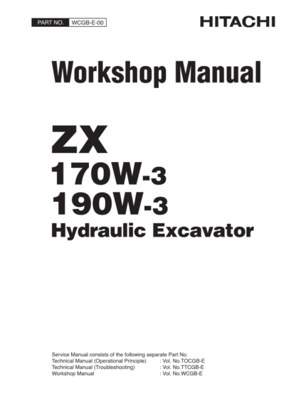 HITACHI ZX170W-3 190W-3 Excavator Workshop Manual - Image 2