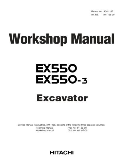 HITACHI EX550 EX550-3 Excavator Workshop Manual - Image 2