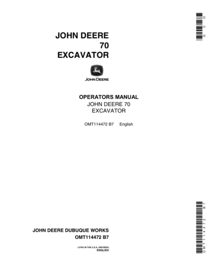 John Deere 70 Excavator Operators Manual - Image 2