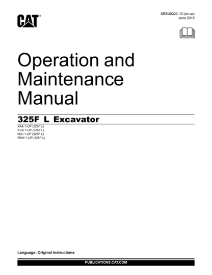 CAT 325F L Excavator Operation and Maintenance Manual - Image 2