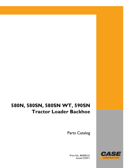 CASE 580N SN 590SN Backhoe Parts Catalog - Image 2