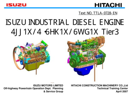 HITACHI ISUZU 4JJ1X4 6HK1X 6WG1X Engine Service Manual - Image 2