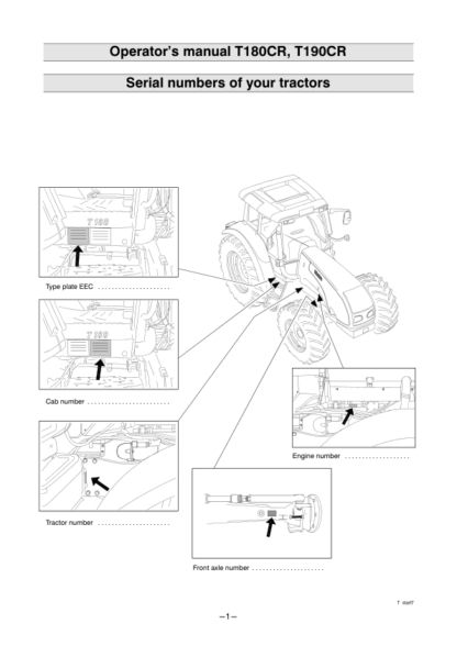 Valtra T180CR T190CR Operator Manual - Image 3