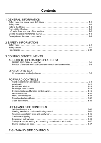 CASE CX350C Excavator Operator's Manual - Image 3