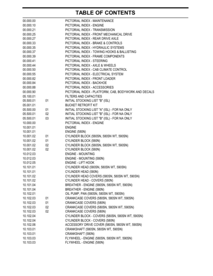 CASE 580N SN 590SN Backhoe Parts Catalog - Image 3