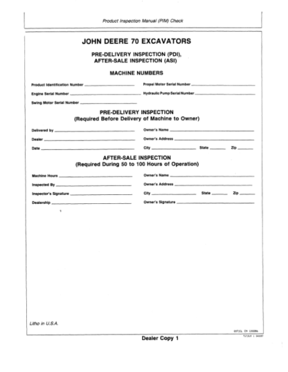 John Deere 70 Excavator Operators Manual - Image 4