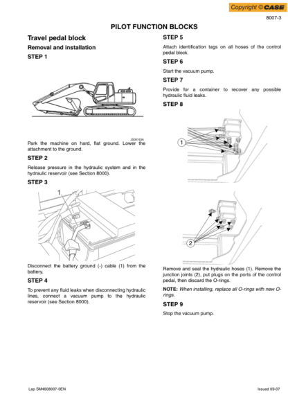 CASE CX460 Excavator Service Manual - Image 8