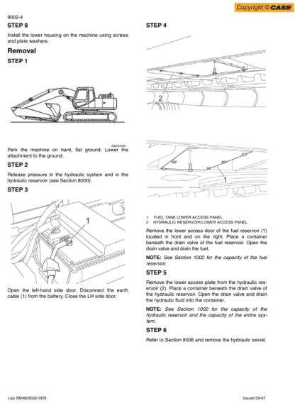 CASE CX460 Excavator Service Manual - Image 13