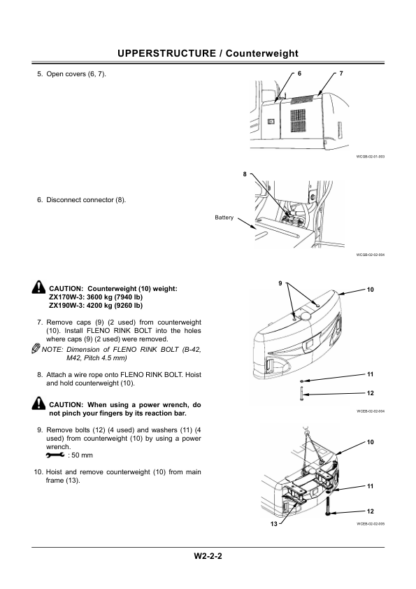 HITACHI ZX170W-3 190W-3 Excavator Workshop Manual - Image 3